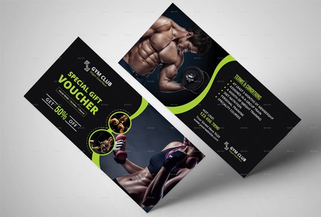 in voucher cho phòng gym