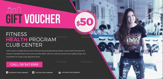 in voucher phòng tập thể hình