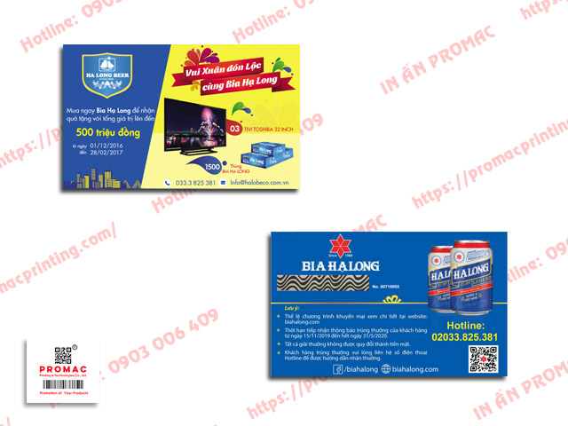 in thẻ cào trúng thưởng công ty bia