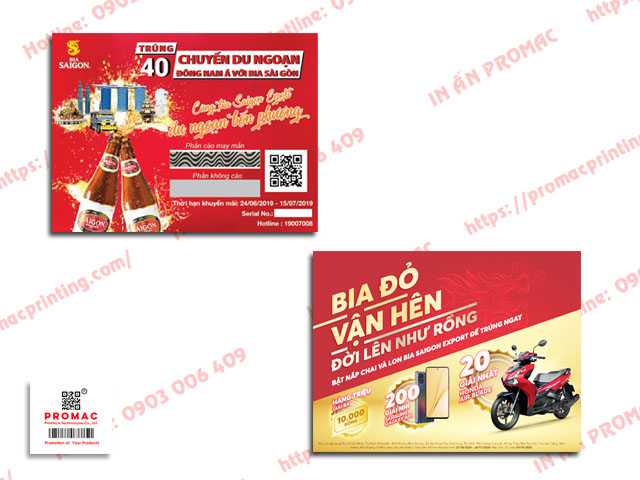 in thẻ cào trúng thưởng công ty bia