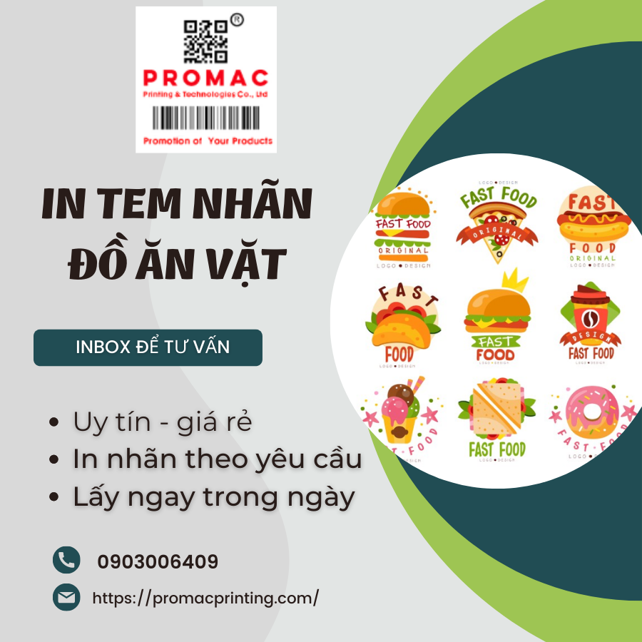 in tem nhãn dán đồ ăn vặt