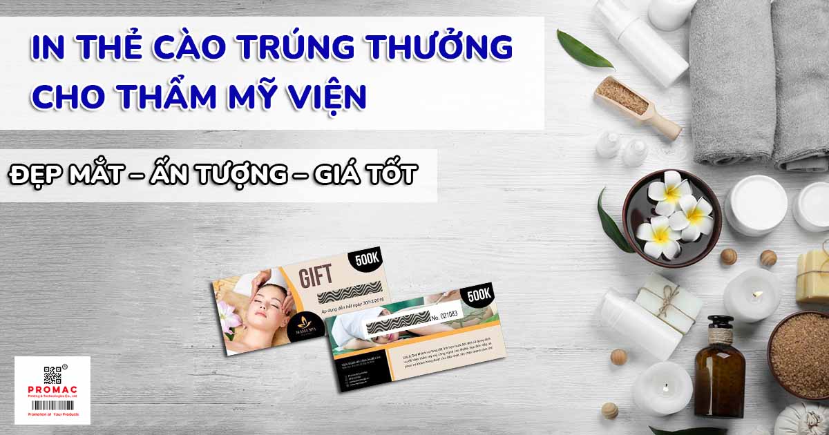 in thẻ cào trúng thưởng cho thẩm mỹ viện